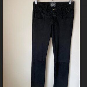 Cynthia Rowley black suede leather pants size 0.  Brand new without tags.